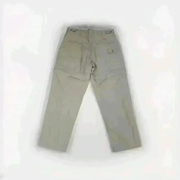 Cabelas Pants Mens Size 38x31 Brown Khaki Convertible Hiking Nylon Zip Off Cargo - Picture 2 of 10